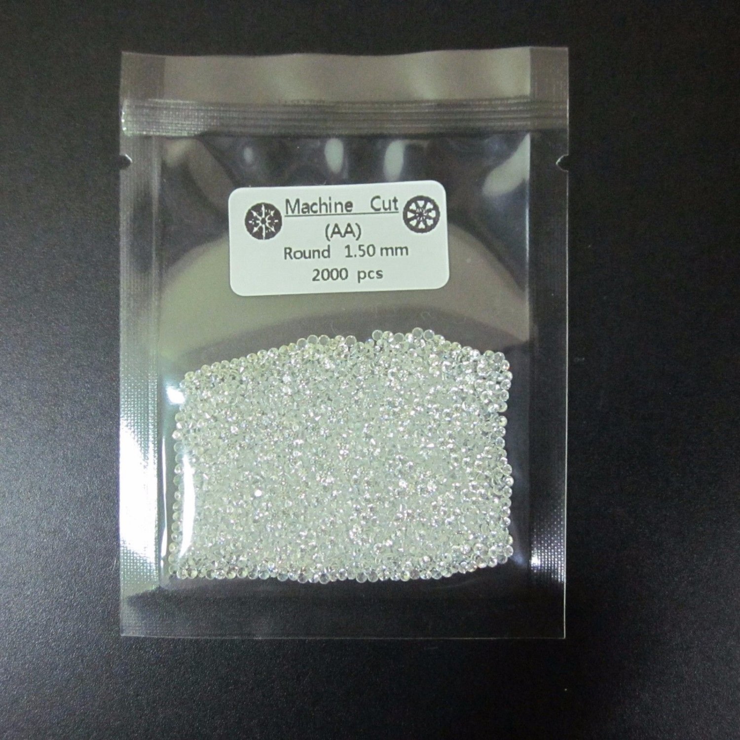 Cubic Zirconia White CZ ROUND CUT 1.5mm 2000pcs AA Grade Loose GEMS STONES