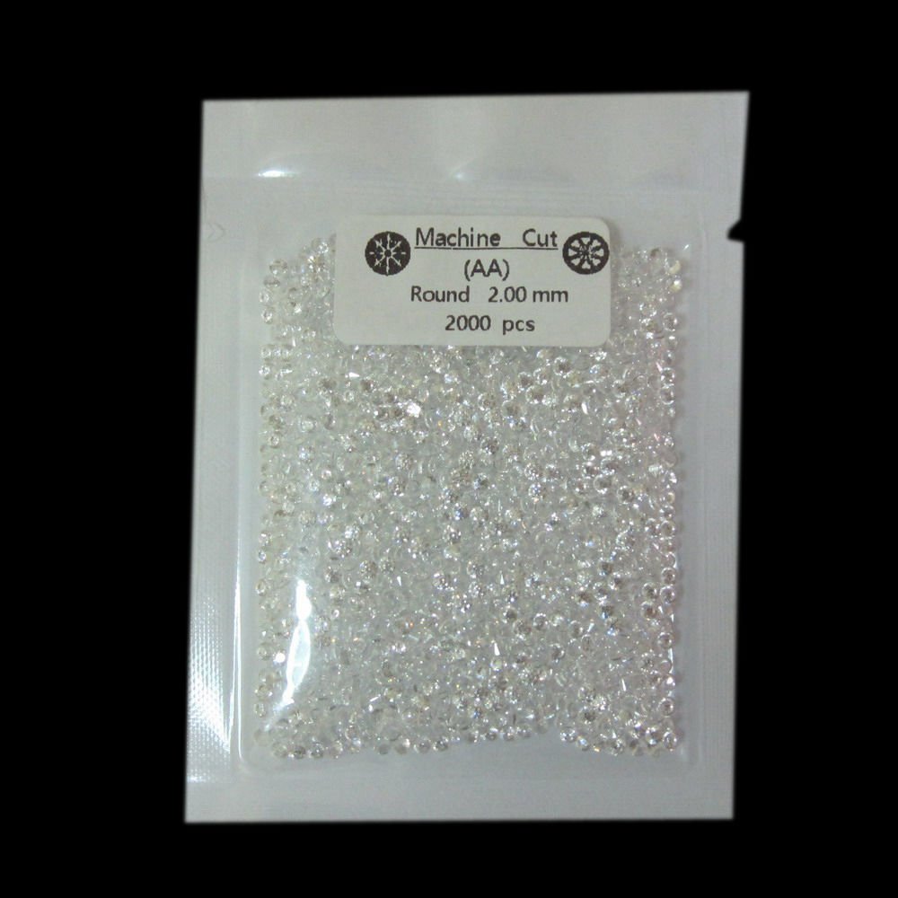 Cubic Zirconia White CZ ROUND CUT 2mm. 2000pcs AA Grade Loose GEMS STONES