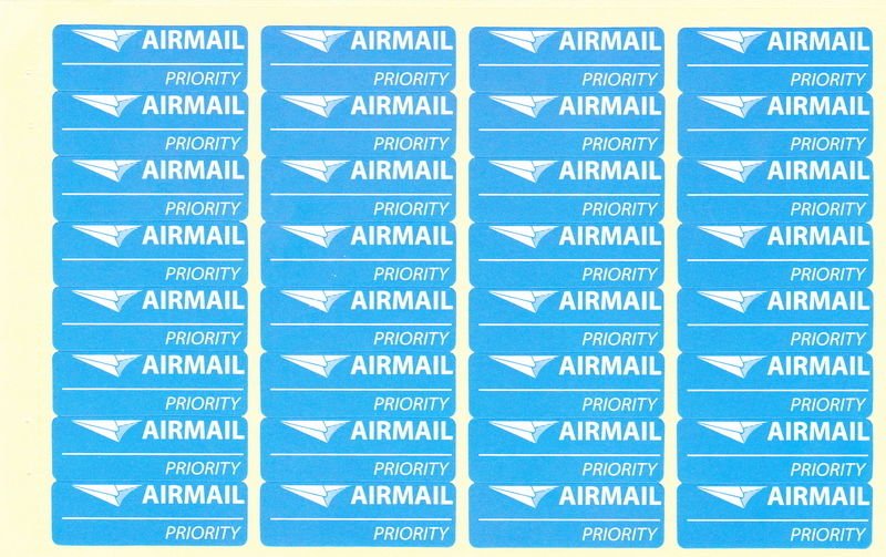 Priority airmail sticker Stamp Envelope Shipping Labels Tags 32pcs sheet