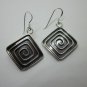 Thai Hill Tribe Earrings Pure Silver Ethnic Roll Spiral Square Regional Design