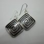 Thai Hill Tribe Earrings Pure Silver Ethnic Roll Spiral Square Regional Design