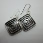 Thai Hill Tribe Earrings Pure Silver Ethnic Roll Spiral Square Regional Design