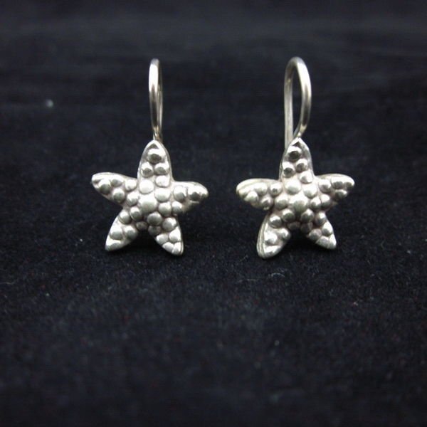 Thai Hill Tribe Earrings Fine Silver karen tribal Star