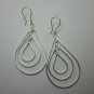 Thai Hill Tribe Earrings Pure Silver Ethnic Triple Oval Hoops Dangle Chandelier