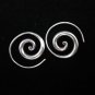 Fine Silver Earrings Spiral Round Coil By Leelaveera