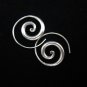 Fine Silver Earrings Spiral Round Coil By Leelaveera