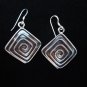 Thai Hill Tribe Earrings Fine Silver karen tribal Spiral Square ER144
