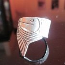 Fine Silver Rings Hill tribe Karen Argento Anello Vintage Fish Rolle Salmon L02
