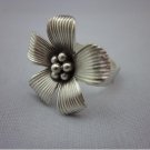 Fine Silver Rings Hill Tribe Kuchi Floral Gift Adjustable Size