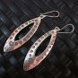 Fine Silver Earrings Hill Tribe Karen argento orecchini oorbellen long Oval Drop