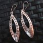 Fine Silver Earrings Hill Tribe Karen argento orecchini oorbellen long Oval Drop