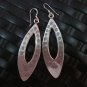 Fine Silver Earrings Hill Tribe Karen argento orecchini oorbellen Flat Long Oval