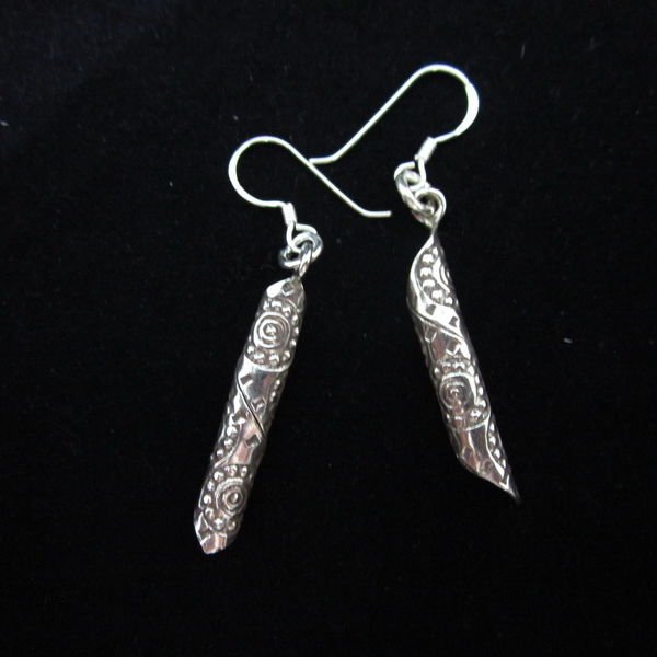 Fine Silver Earrings Hill tribe Karen Tribal Tube Rolls Gypsee Bohemiens Styles