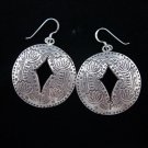 Thai Hill Tribe Earrings Fine Silver Korean Styles Lotus Floral Artisan Craft