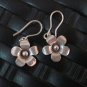 Fine Silver Earrings Hill Tribe Karen argento orecchini oorbellen Flower Petunia