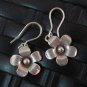 Fine Silver Earrings Hill Tribe Karen argento orecchini oorbellen Flower Petunia