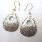 Thai Hill Tribe Earrings Fine Silver Lotus Engrave By Leelaveera