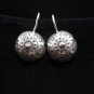 Fine Silver Earrings Ohrringe Schmuck Argento Vintage Tribal Round Engraved
