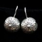 Fine Silver Earrings Ohrringe Schmuck Argento Vintage Tribal Round Engraved