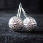 Fine Silver Earrings Ohrringe Schmuck Argento Vintage Tribal Round Engraved