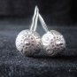 Fine Silver Earrings Ohrringe Schmuck Argento Vintage Tribal Round Engraved