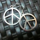 Thai Hill Tribe Earrings Fine Silver Genuine Peace Symbol Round
