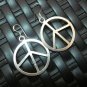 Thai Hill Tribe Earrings Fine Silver Genuine Peace Symbol Round