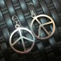 Thai Hill Tribe Earrings Fine Silver Genuine Peace Symbol Round