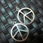 Thai Hill Tribe Earrings Fine Silver Genuine Peace Symbol Round