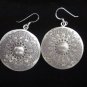 Thai Hill Tribe Earrings Fine Silver vintage charming engrave Round