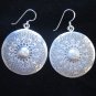 Thai Hill Tribe Earrings Fine Silver vintage charming engrave Round