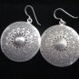 Thai Hill Tribe Earrings Fine Silver vintage charming engrave Round