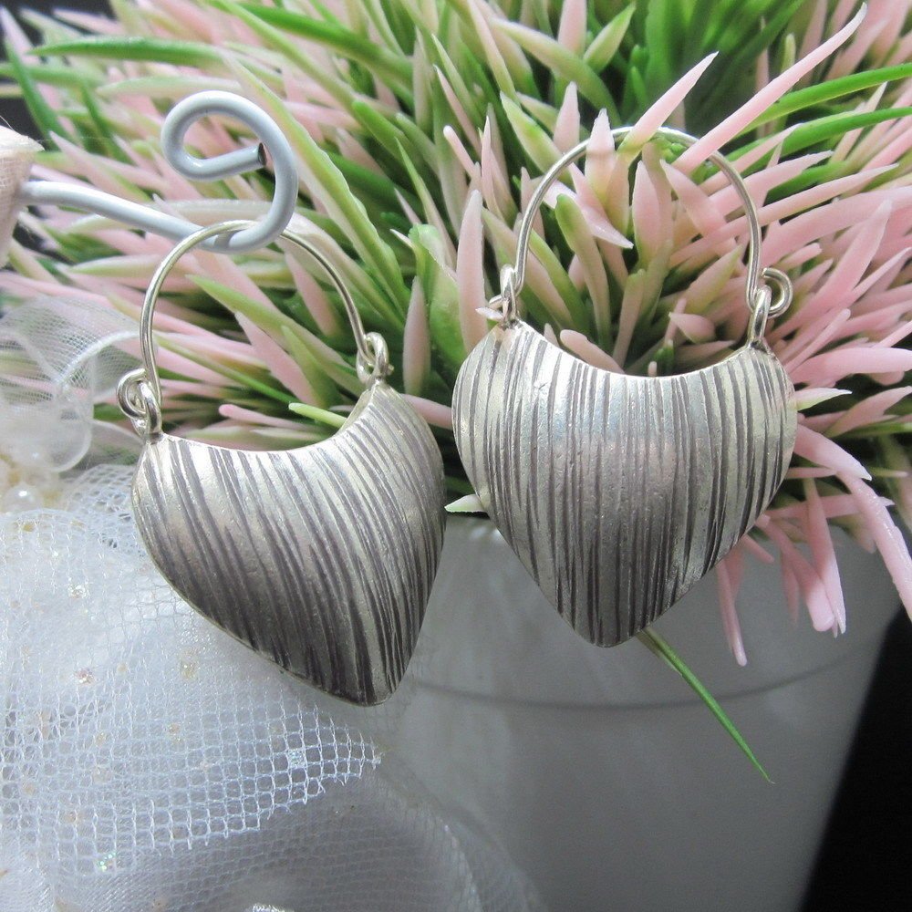 Thai Hill Tribe Earrings Pure Silver Ethnic Huggies Styles Hearts R505