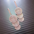 Thai Hill Tribe Earrings Fine Silver Dangle Triple Round Spiral CS1312591