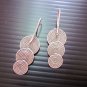 Thai Hill Tribe Earrings Fine Silver Dangle Triple Round Spiral CS1312591