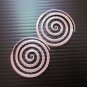 Fine Silver Earrings Karen Vintage Fashions Dangle Spiral Round Rough CS11125941