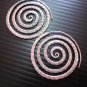 Fine Silver Earrings Karen Vintage Fashions Dangle Spiral Round Rough CS11125941
