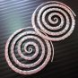 Fine Silver Earrings Karen Vintage Fashions Dangle Spiral Round Rough CS11125941