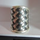 Fine Silver Rings Hill tribe Karen Argento Anello Black & White webbed Weave L03