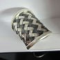 Fine Silver Rings Hill tribe Karen Argento Anello Black & White webbed Weave L03