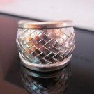 Fine Silver Rings Hill tribe Karen Argento Anello Band Weave Emboss polished L23