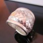 Fine Silver Rings Hill tribe Karen Argento Anello Band Weave Emboss polished L23