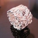 Fine Silver Rings Hill tribe Karen Argento Anello tessitura Weberei weave L11