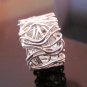 Fine Silver Rings Hill tribe Karen Argento Anello tessitura Weberei weave L11