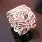 Fine Silver Rings Hill tribe Karen Argento Anello tessitura Weberei weave L11