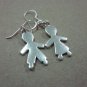 Thai Hill Tribe Earrings Fine Silver Lovely Couple Boy & Girl Cute CS253602