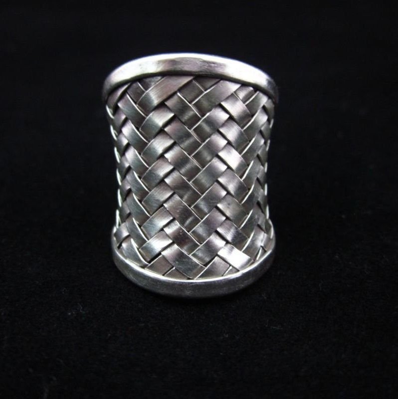 Fine Jewelry Silver Rings Hill tribe Welle Weave Argento Anello ethno Silber R05