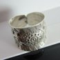 Fine Silver Rings Hill tribe Karen Argento Anello Band Tribal Engrave Emboss L35