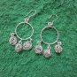 Thai Hill Tribe Earrings Fine Silver Fashions Dangle Hoops 3 nest Balls CS81259