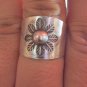 Fine Silver Rings Hill tribe Karen Argento Anello Band Tribal Engrave Leaves L36